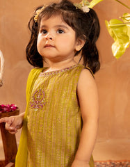 GREEN COTTON SILK EMBROIDERED 3PC STITCHED