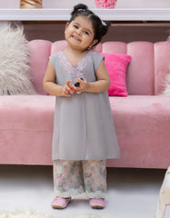 GREY SILK EMBROIDERED 2PC STITCHED