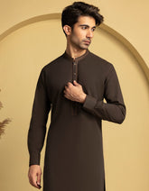 DARK GREEN COTTON SEMI-FORMAL KAMEEZ SHALWAR