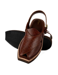 BROWN PLAIN PESHAWARI SANDALS