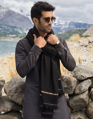 BLACK BLENDED MEN SHAWL | JJID-SHAWL
