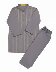 GREY SEMI-FORMAL KAMEEZ SHALWAR