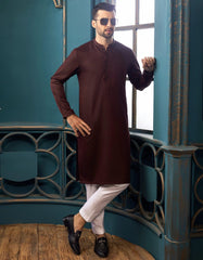 MAROON BLENDED KURTA | JJK-S-32550