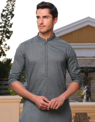 GREEN COTTON SEMI-FORMAL KURTA