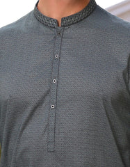 GREEN COTTON SEMI-FORMAL KURTA