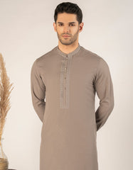 DULL BROWN BLENDED SEMI-FORMAL KURTA