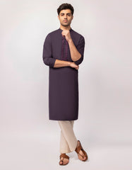 DEEP PURPLE BLENDED SEMI-FORMAL KURTA
