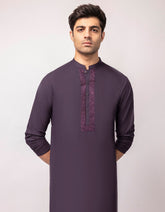 DEEP PURPLE BLENDED SEMI-FORMAL KURTA