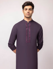 DEEP PURPLE BLENDED SEMI-FORMAL KURTA