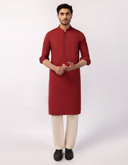 RED BLENDED SEMI-FORMAL KURTA
