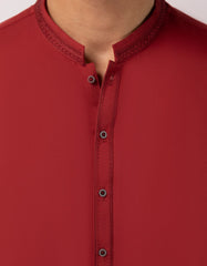 RED BLENDED SEMI-FORMAL KURTA