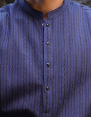 BLUE COTTON SHORT KURTA | JJTHLK-S-47351