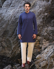 BLUE COTTON SHORT KURTA | JJTHLK-S-47351