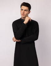 BLACK SEMI-FORMAL KURTA