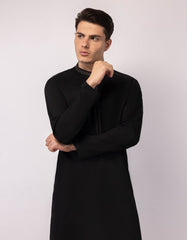 BLACK SEMI-FORMAL KURTA