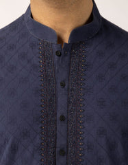 DARK BLUE COTTON FORMAL KURTA