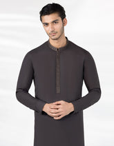 DARK BROWN BLENDED KURTA TROUSER