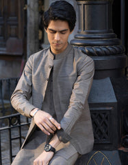 MUD BROWN COTTON KURTA PAJAMA | JJKP-S-40241