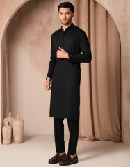 BLACK BLENDED KURTA TROUSER