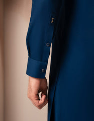 BLUE BLENDED KURTA TROUSER