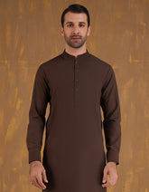 BROWN PLAIN KURTA TROUSERS