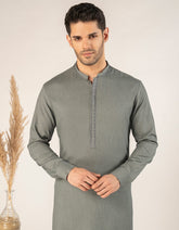 GREY BLENDED SEMI-FORMAL KURTA TROUSER