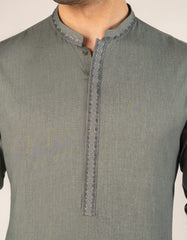 GREY BLENDED SEMI-FORMAL KURTA TROUSER