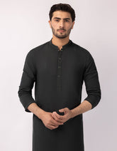 DARK GREEN COTTON SEMI-FORMAL KURTA TROUSERS