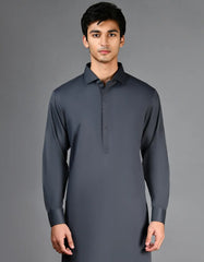 GREY PLAIN KAMEEZ SHALWAR