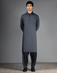 GREY PLAIN KAMEEZ SHALWAR