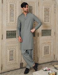 GREY BLENDED SEMI-FORMAL KAMEEZ SHALWAR