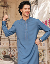 BLUE BLENDED SEMI-FORMAL KAMEEZ SHALWAR