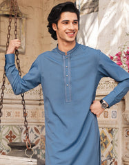 BLUE BLENDED SEMI-FORMAL KAMEEZ SHALWAR