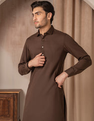BROWN BLENDED CASUAL KAMEEZ SHALWAR