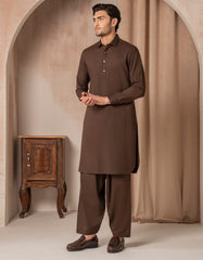 BROWN BLENDED CASUAL KAMEEZ SHALWAR