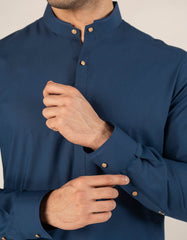 BLUE BLENDED CASUAL KAMEEZ SHALWAR