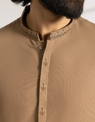 BROWN BLENDED SEMI-FORMAL KAMEEZ SHALWAR