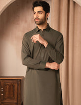 GREEN COTTON CASUAL KAMEEZ SHALWAR