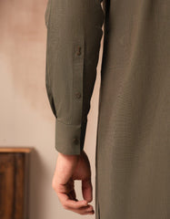 GREEN COTTON CASUAL KAMEEZ SHALWAR