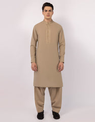 BEIGE SEMI-FORMAL KAMEEZ SHALWAR