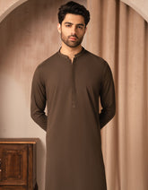 BROWN BLENDED SEMI-FORMAL KAMEEZ SHALWAR
