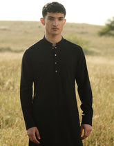 BLACK BLENDED KAMEEZ SHALWAR | JJKS-A-47355
