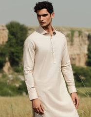 BEIGE COTTON KAMEEZ SHALWAR | JJKS-W-47363