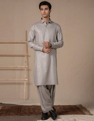 STEEL GREY BLENDED KAMEEZ SHALWAR | JJKS-W-47375