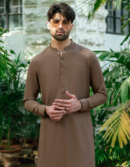 BROWN BLENDED CASUAL KAMEEZ SHALWAR