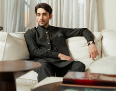 BOTTLE GREEN EXCLUSIVE KAMEEZ SHALWAR + WAISTCOAT