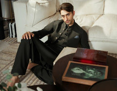 BOTTLE GREEN EXCLUSIVE KAMEEZ SHALWAR + WAISTCOAT