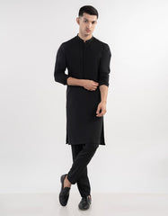 BLACK BLENDED KURTA TROUSER
