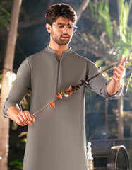 GREY BLENDED SEMI-FORMAL KAMEEZ SHALWAR