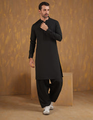 BLACK BLENDED SEMI-FORMAL KAMEEZ SHALWAR